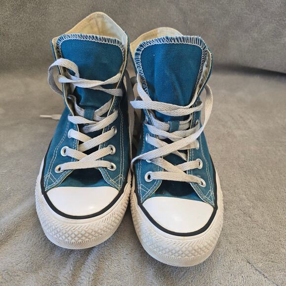 Converse High Top Teal Canvas Sneakers Women’s Size 8 Mens 6 - Picture 3 of 9